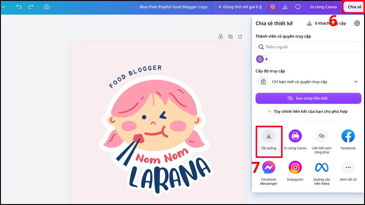 Cách thiết kế avatar bằng Canva bước 5