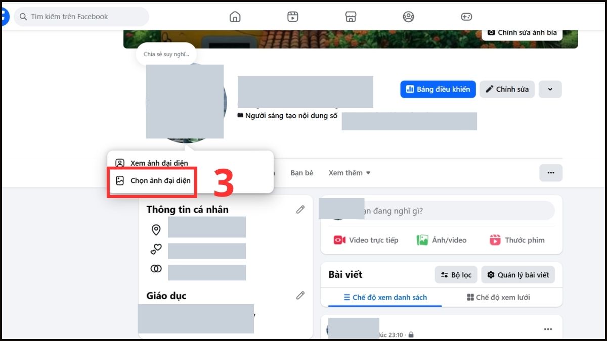 ài đặt ảnh đại diện sắc nét không bị vỡ trên Facebook bước 2