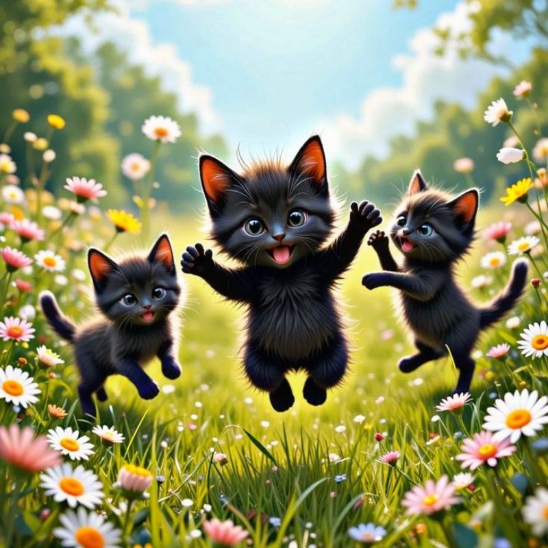 Avatar mèo đen cute chibi đáng yêu 19