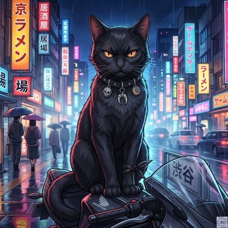 Avatar mèo đen ngầu lòi và anime cá tính 11