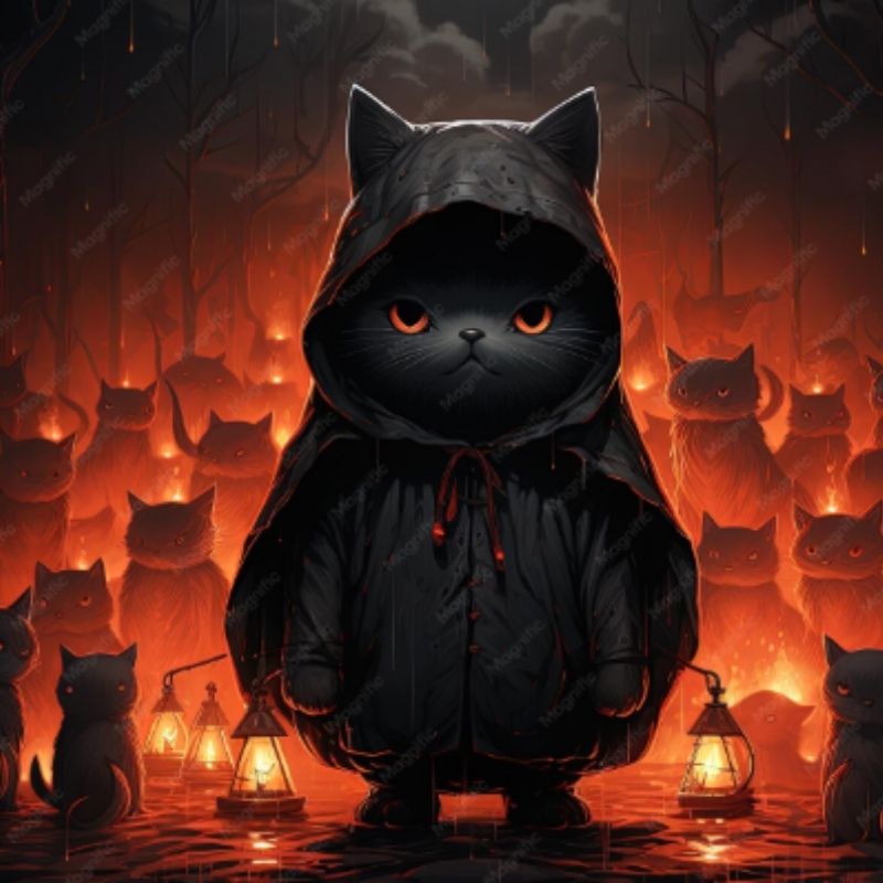 Avatar mèo đen ngầu lòi và anime cá tính 18