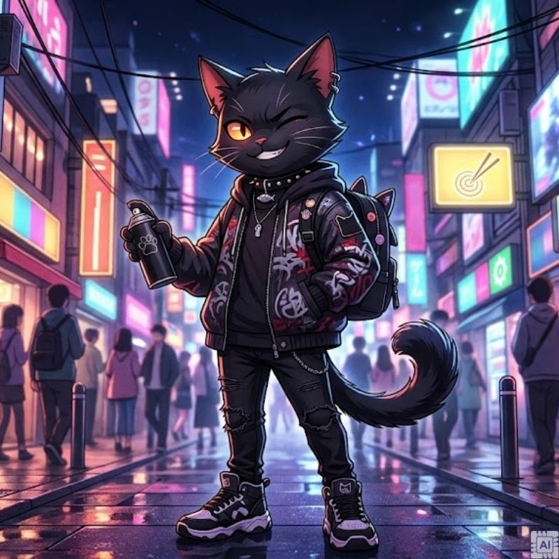Avatar mèo đen ngầu lòi và anime cá tính 19