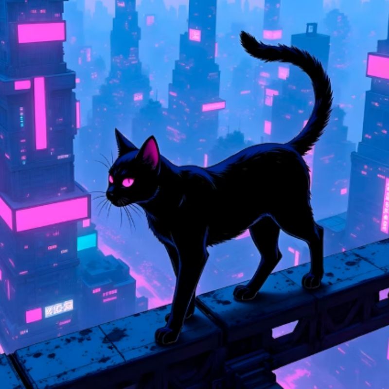 Avatar mèo đen ngầu lòi và anime cá tính 20