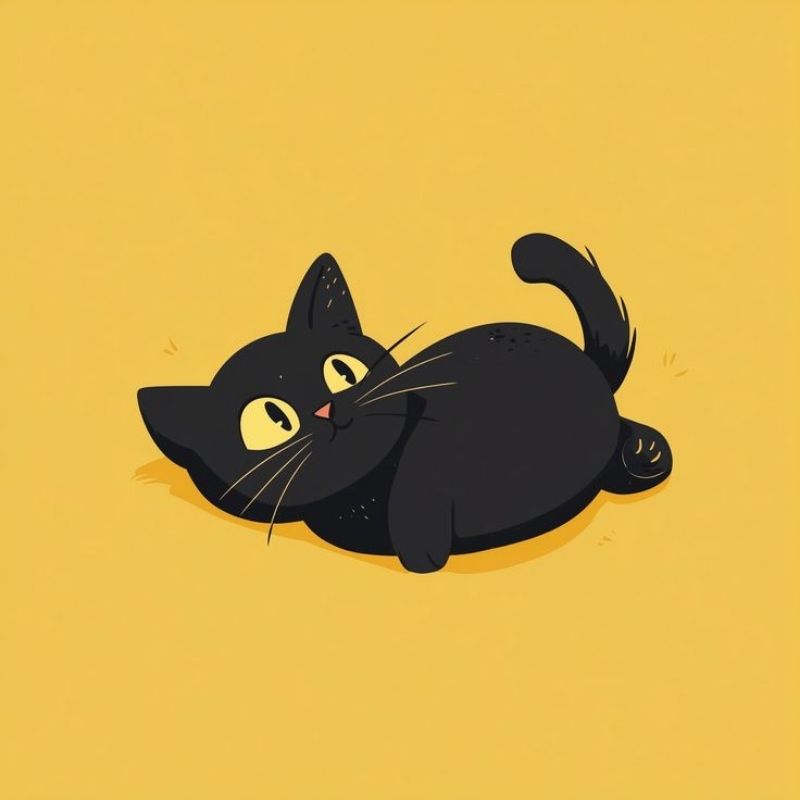 Avatar mèo đen cute chibi đáng yêu 6
