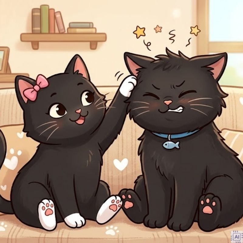 Avatar cặp mèo đen dễ thương cho hai người 13