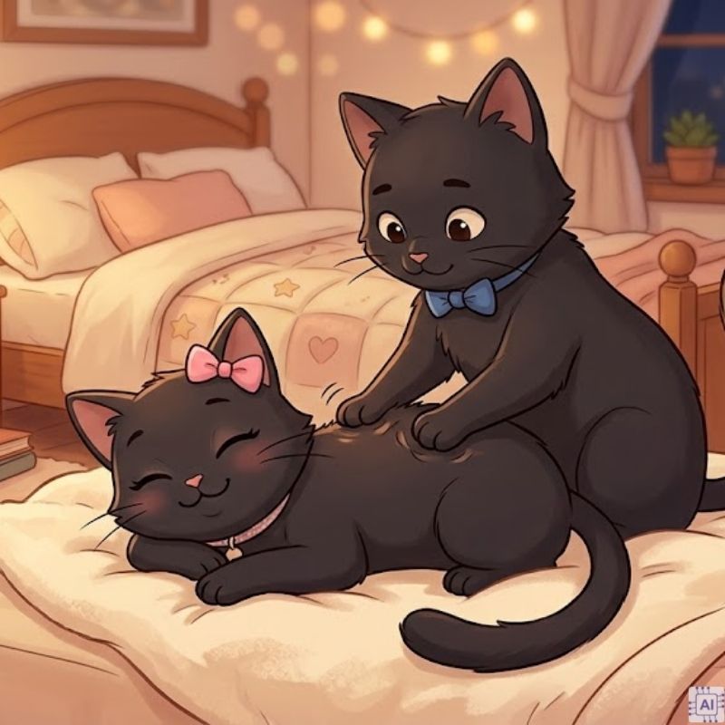 Avatar cặp mèo đen dễ thương cho hai người 16