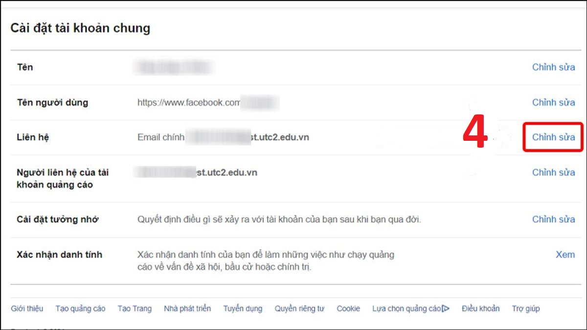 Thêm số điện thoại của bạn và bật bảo mật 2 lớp Facebook bước 1