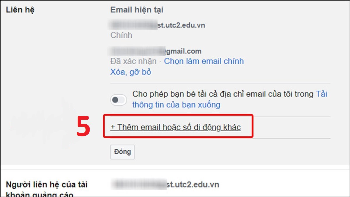 Thêm số điện thoại của bạn và bật bảo mật 2 lớp Facebook bước 2