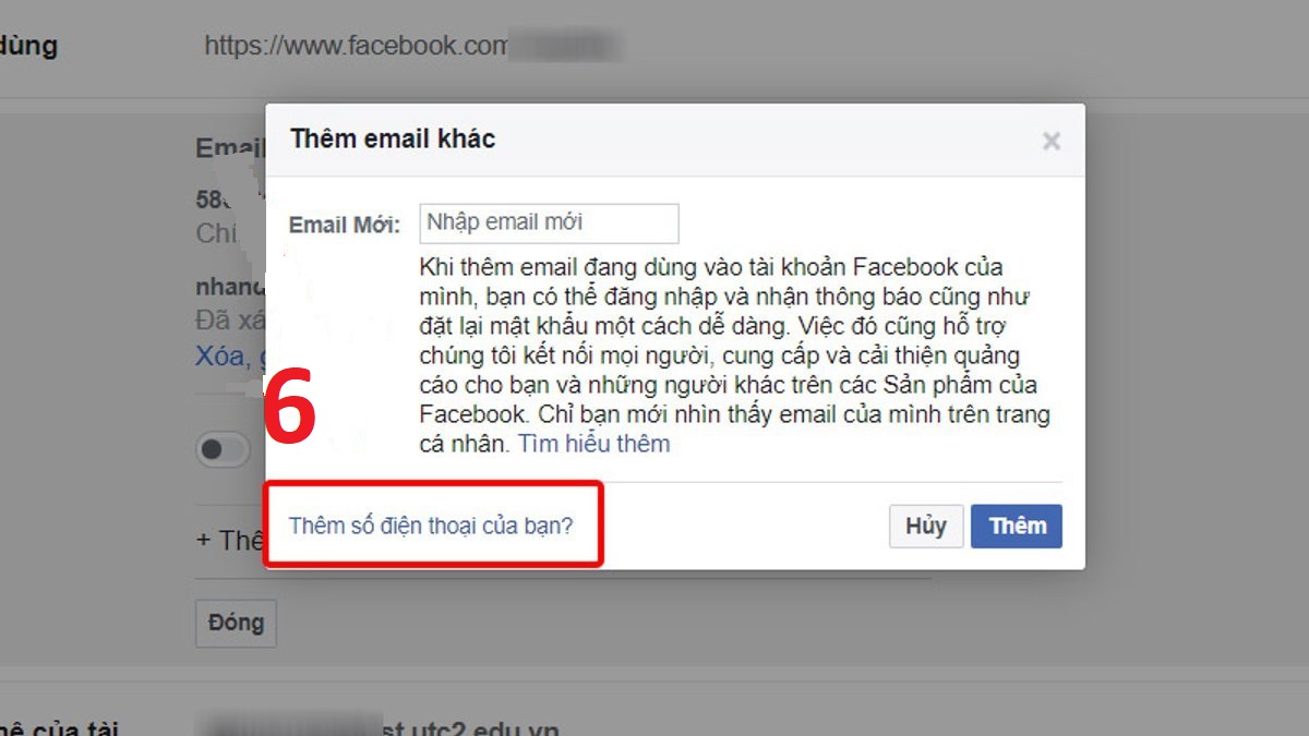 Thêm số điện thoại của bạn và bật bảo mật 2 lớp Facebook bước 3