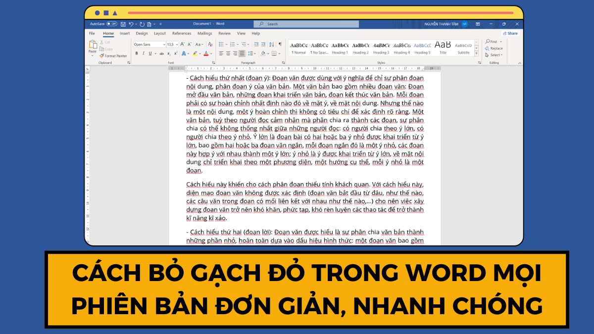 Cách bỏ gạch đỏ trong Word mọi phiên bản đơn giản, dễ dàng