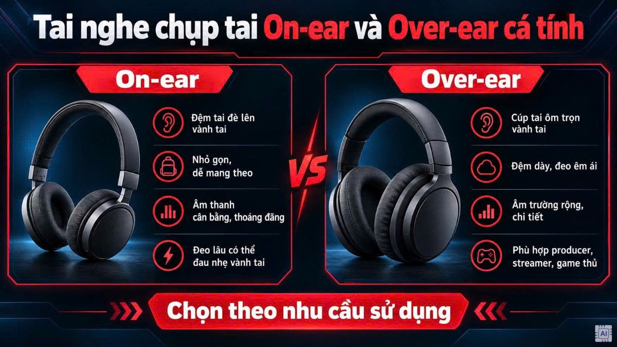 Tai nghe chụp tai On-ear và Over-ear cá tính