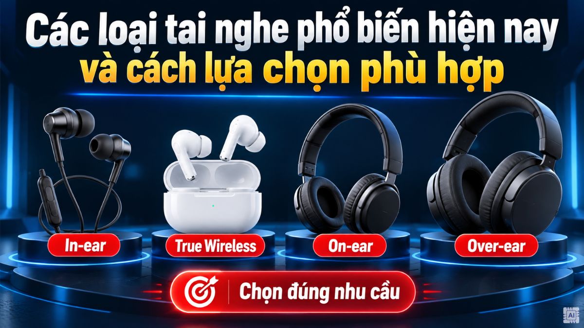 Các loại tai nghe phổ biến hiện nay và cách lựa chọn phù hợp