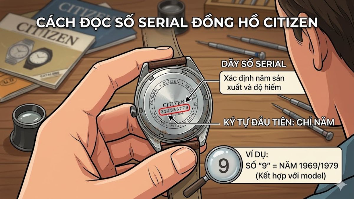 Cách nhận biết đời và kiểm tra đồng hồ Citizen cổ chính xác
