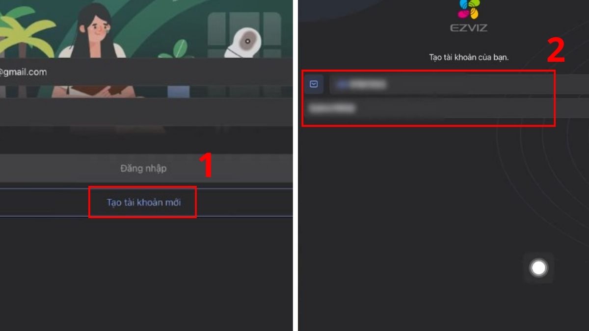 Hướng dẫn tạo tài khoản và đăng ký ứng dụng EZVIZ bước 1
