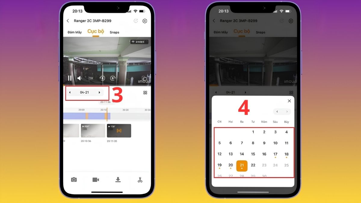 Cách xem lại lịch sử video và tua thanh Timeline bước 2