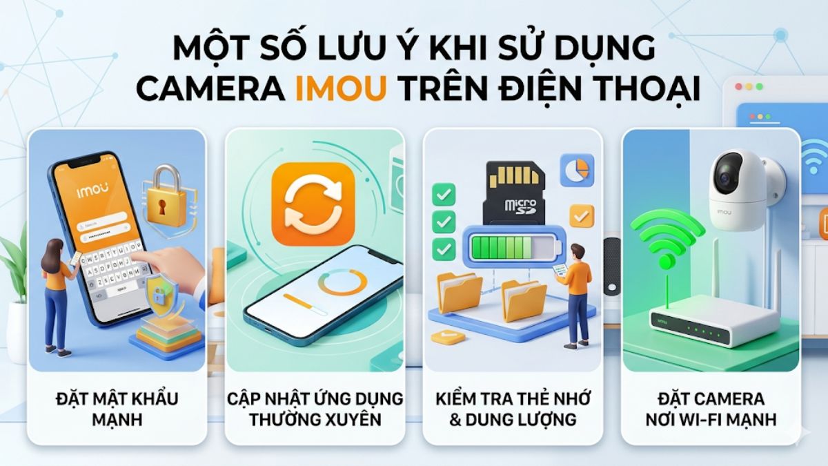 Một số lưu ý khi sử dụng camera Imou trên điện thoại