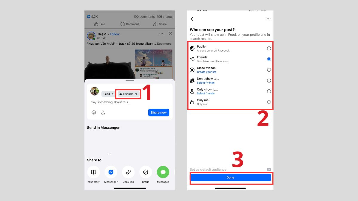 Cách chỉnh quyền riêng tư khi chia sẻ bài viết Facebook