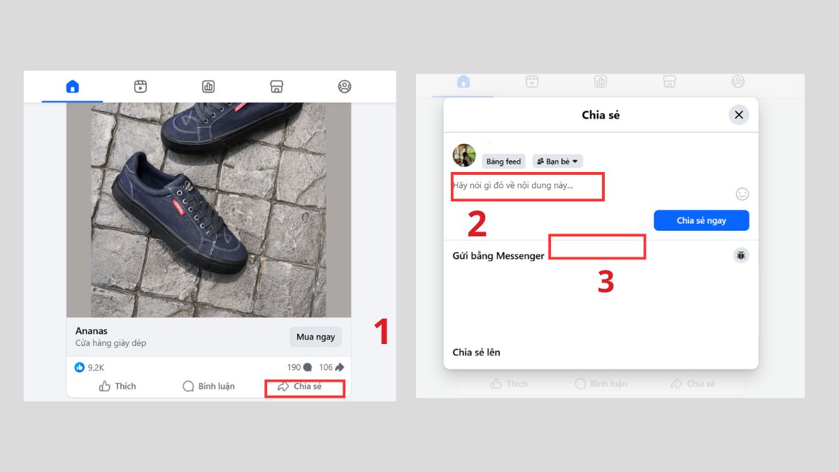Hướng dẫn chia sẻ vào trang cá nhân Facebook 