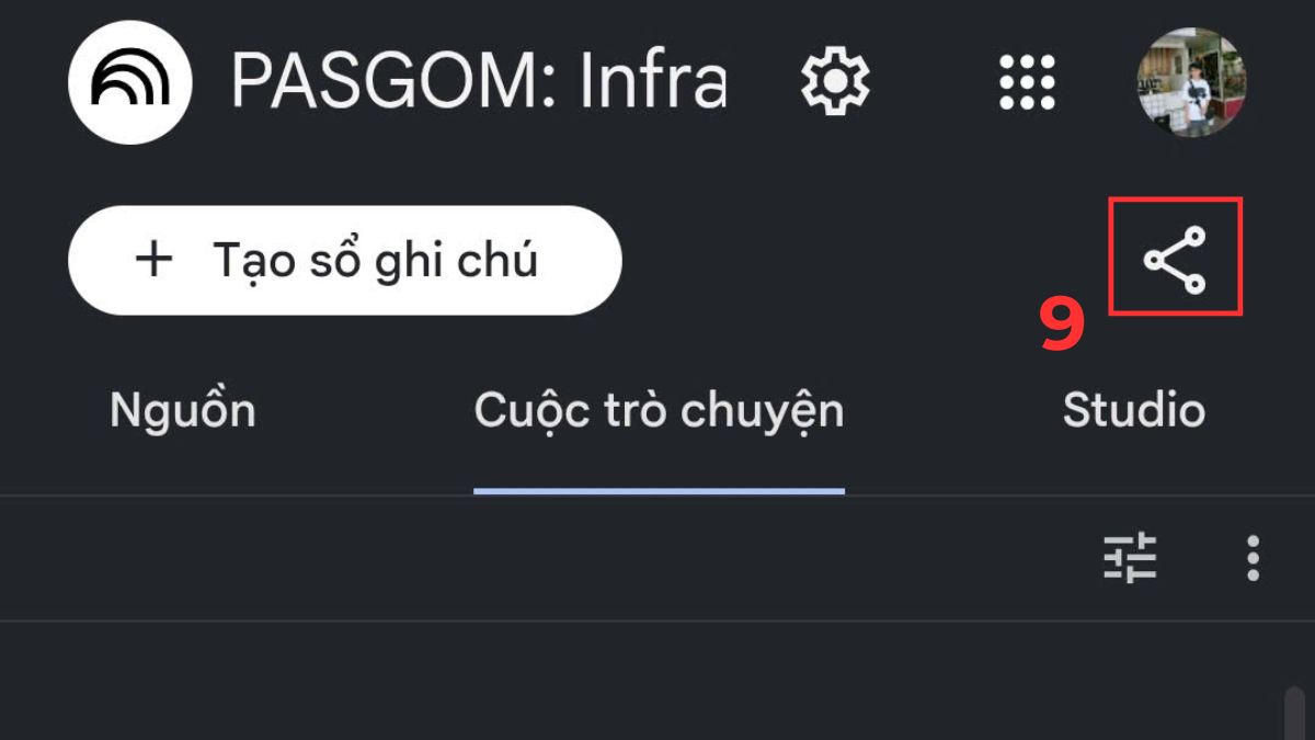 Hướng dẫn cách chia sẻ NotebookLM trên điện thoại bước 4