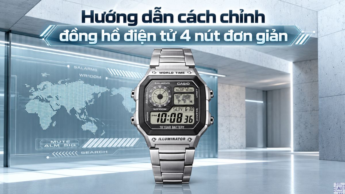 Hướng dẫn cách chỉnh đồng hồ điện tử 4 nút đơn giản