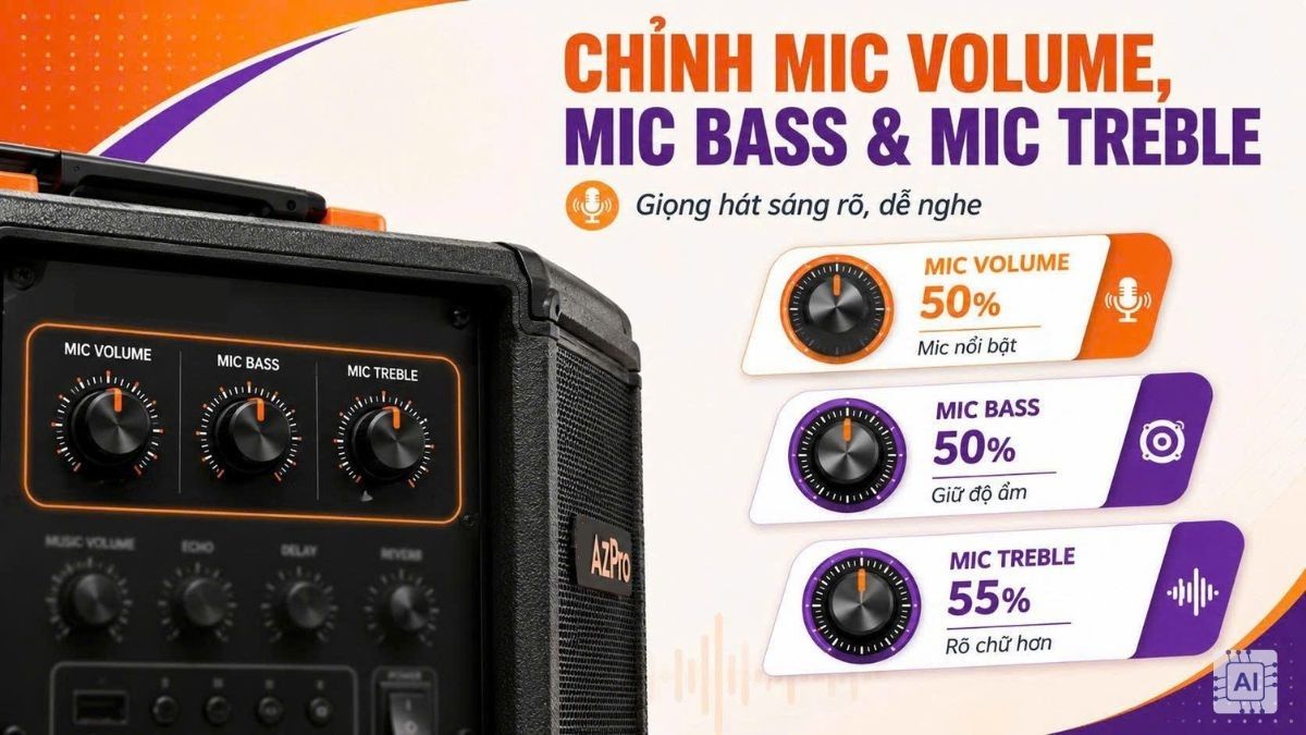Cách chỉnh loa AZPro hát hay bước 3