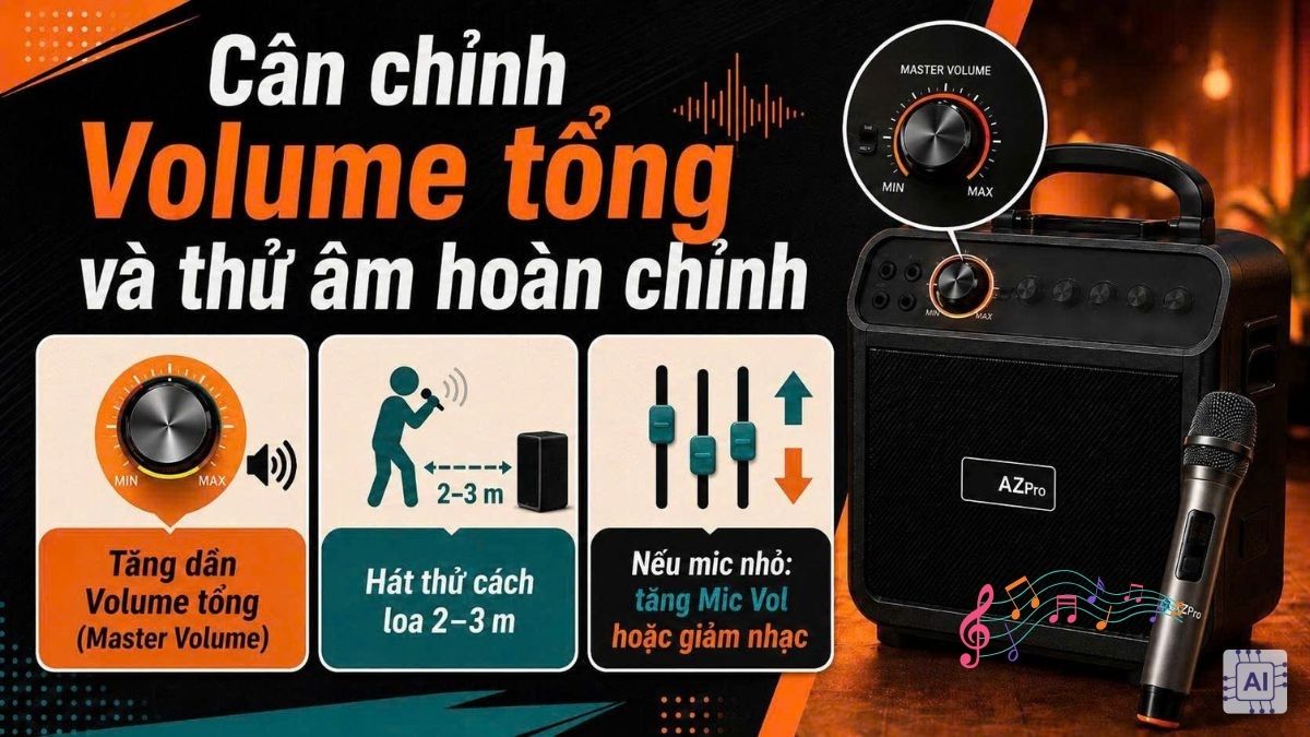 Cách chỉnh loa AZPro hát hay bước 5