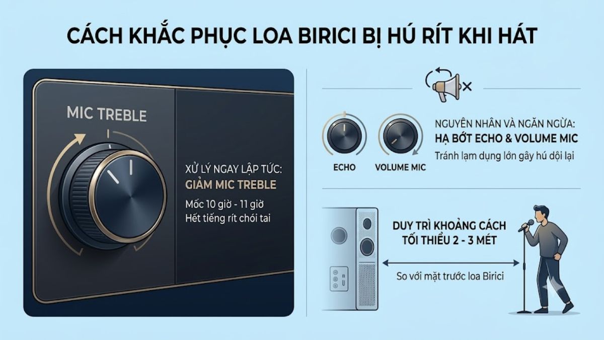Cách khắc phục loa birici bị hú rít khi hát