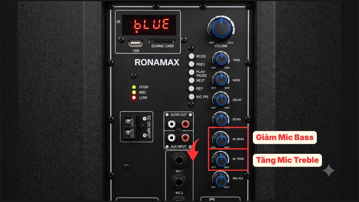 Chỉnh Bass, Mid và Treble cho giọng hát bước 2