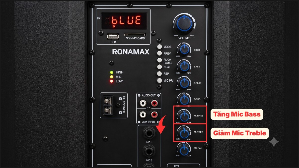 Chỉnh Bass, Mid và Treble cho giọng hát bước 3