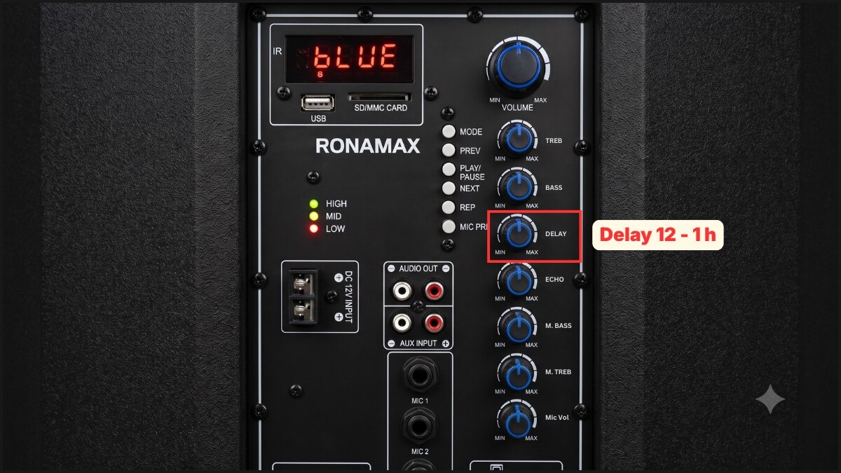 Chỉnh Echo, Repeat và Delay bước 3