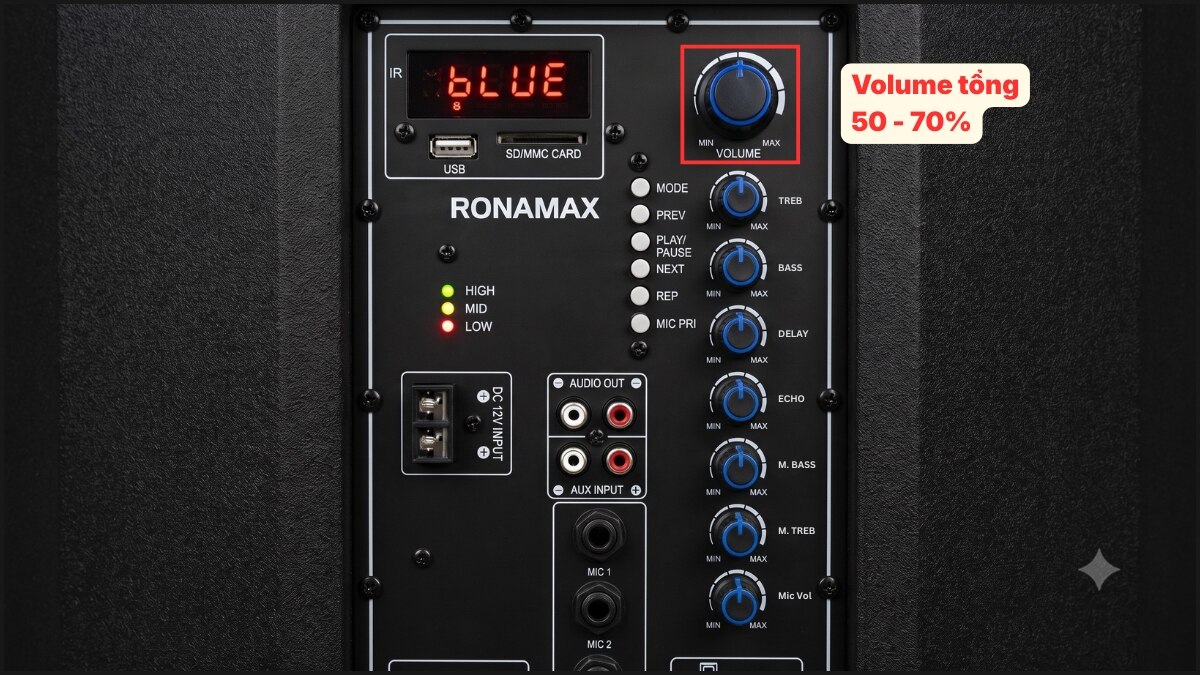 Chỉnh Master Vol và kiểm tra tổng thể bước 1