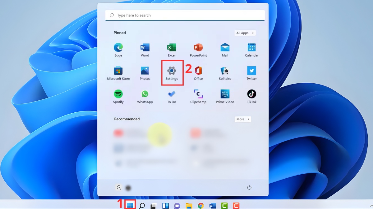 Chỉnh chuột máy tính trên Win 11 bằng Settings bước 1