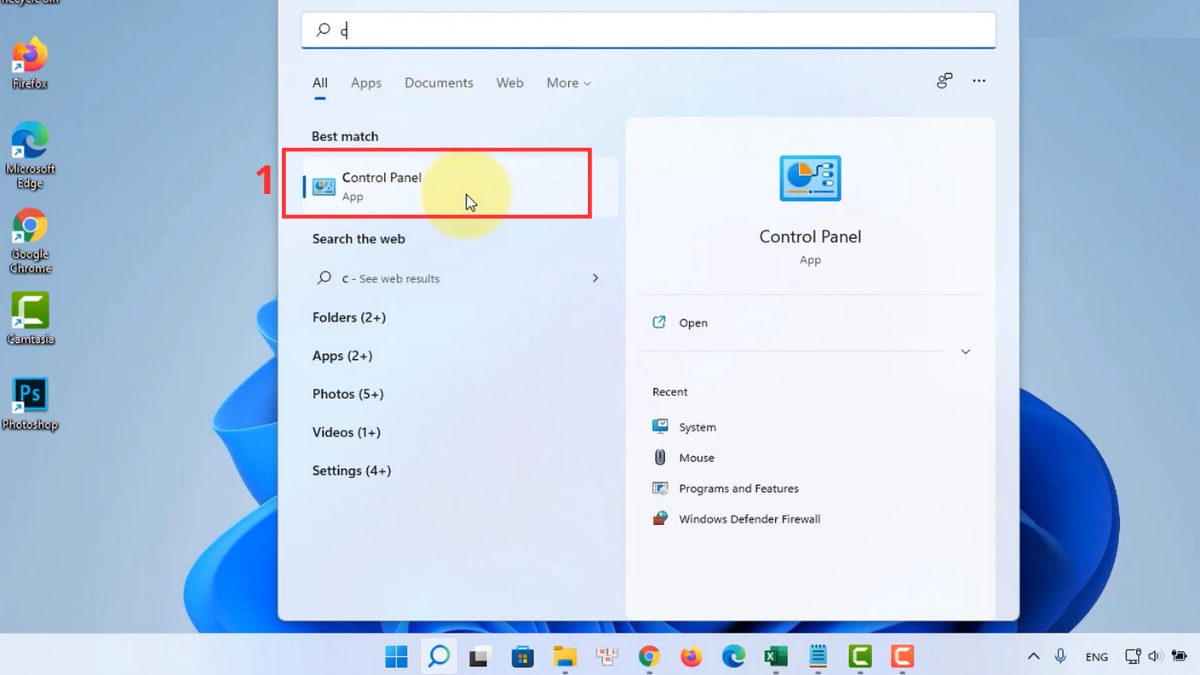 Chỉnh tốc độ chuột trong Windows 11 bằng Control Panel bước 1