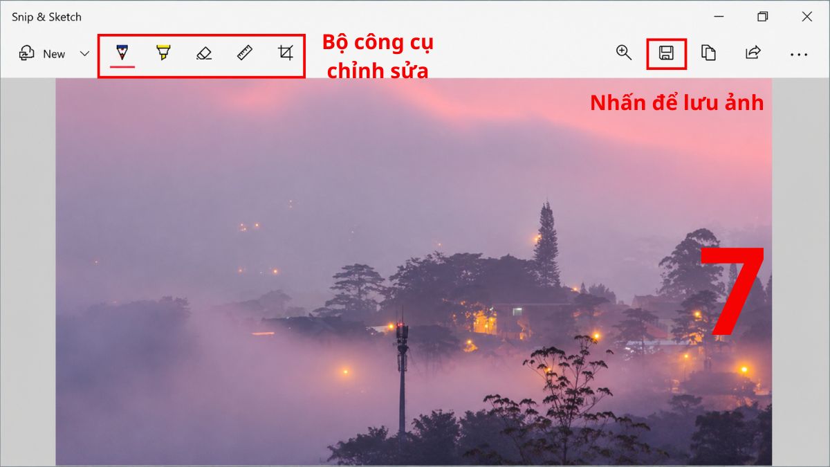 công cụ chụp màn hình có sẵn trên Win 10 Snip & Sketch bước 4