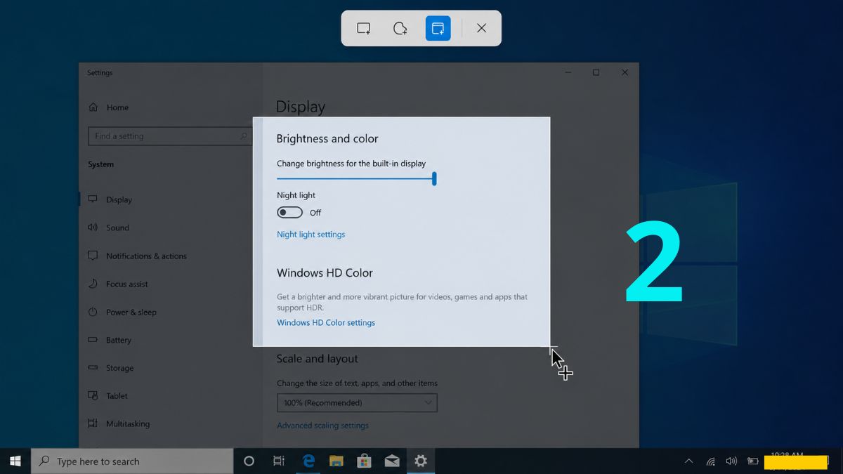 Cách chụp màn hình Win 10 bằng Tổ hợp Windows + Shift + S bước 2