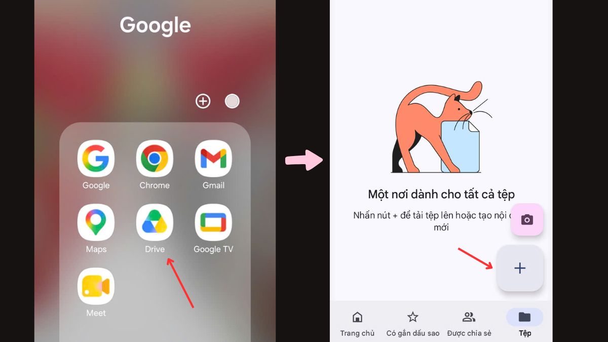 Cách chuyển ảnh sang PDF trên Android bằng Google Drive bước 1