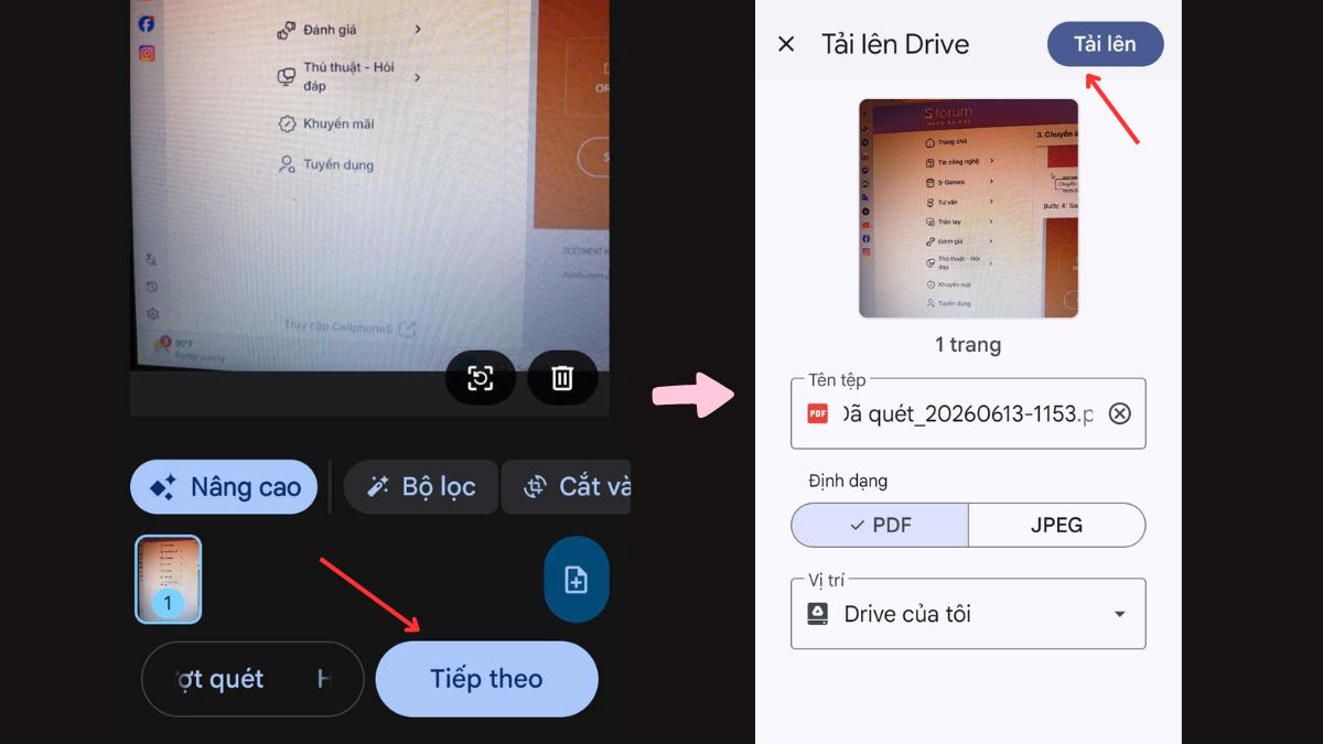Cách chuyển ảnh sang PDF trên Android bằng Google Drive bước 3