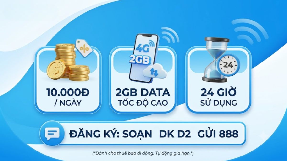 Gói cước VinaPhone 4G D2