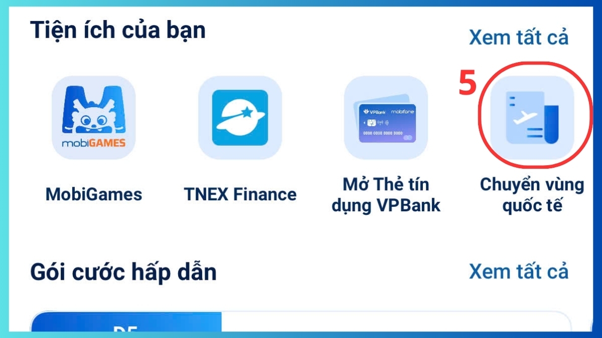 Cách đăng ký Chuyển vùng quốc tế MobiFone khi ở nước ngoài qua My MobiFone bước 2