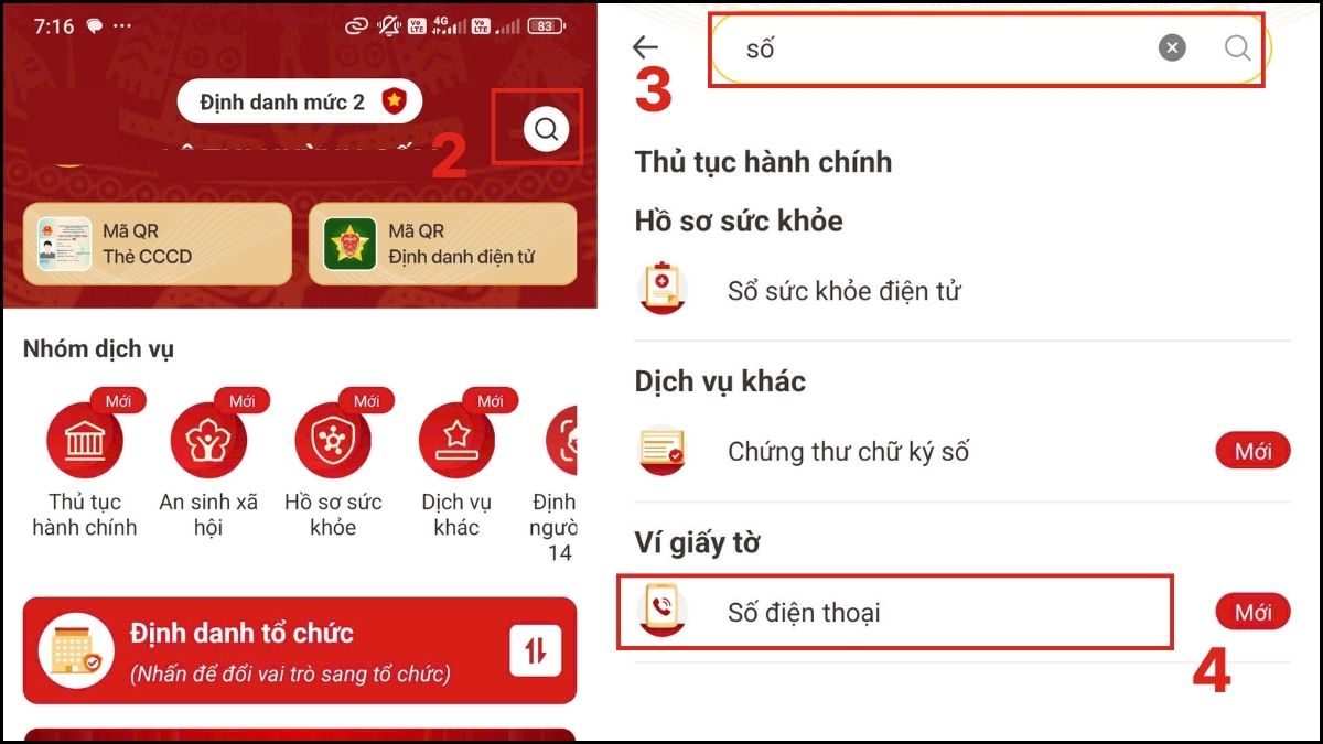 Cách xác thực SIM chính chủ trên VNeID bước 2