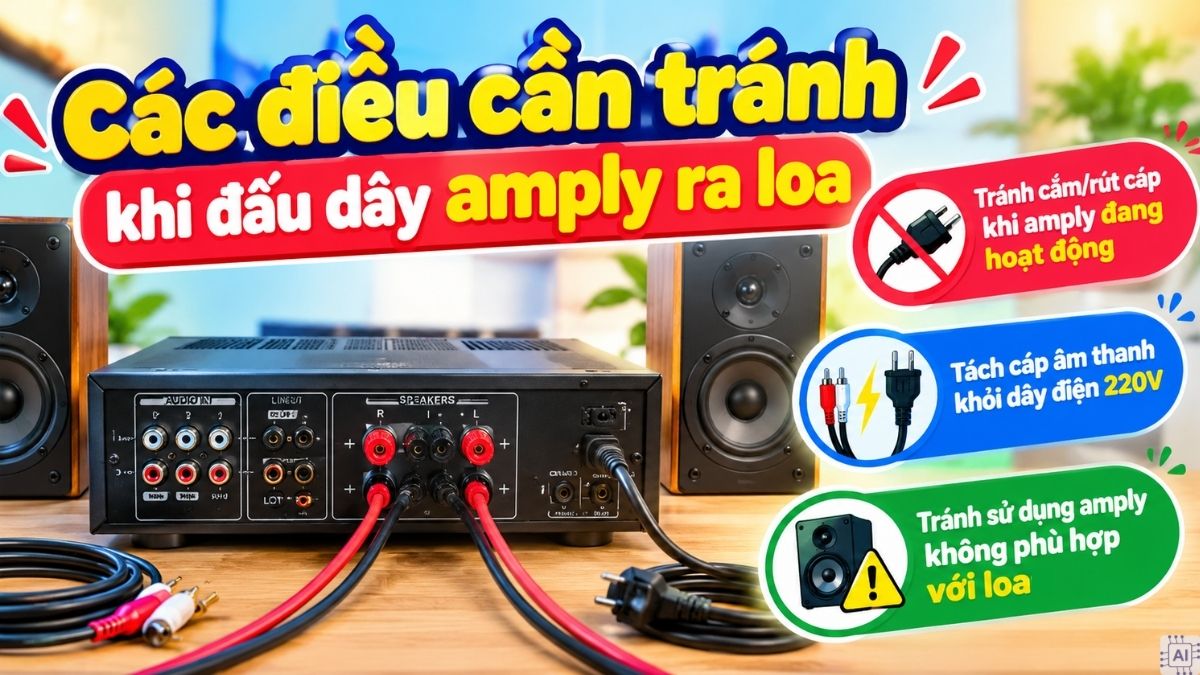 Các điều cần tránh khi đấu dây amply ra loa
