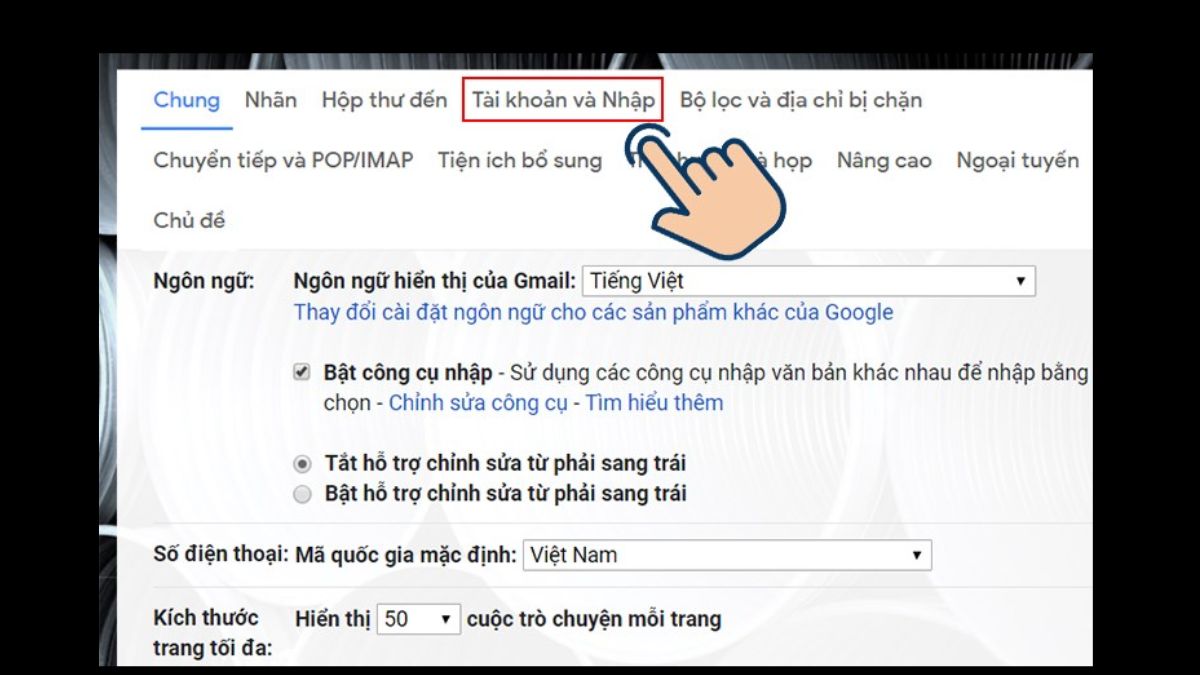 Cách đổi tên hiển thị Gmail không cần đổi địa chỉ bước 2