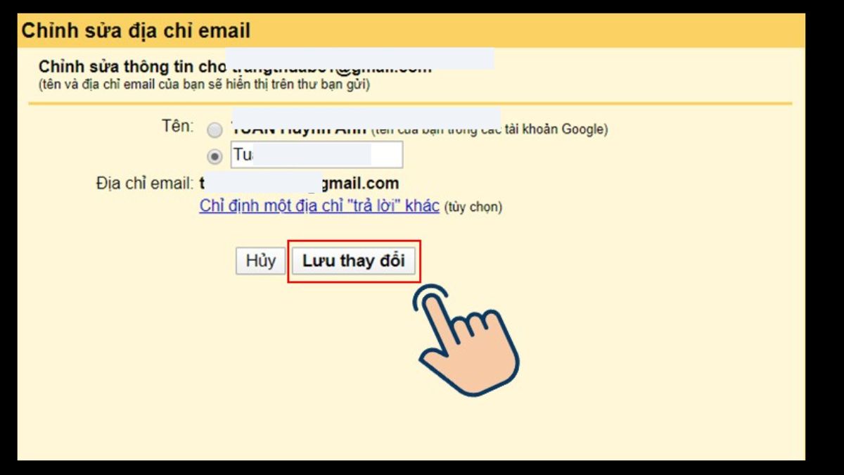 Cách đổi tên hiển thị Gmail không cần đổi địa chỉ bước 4