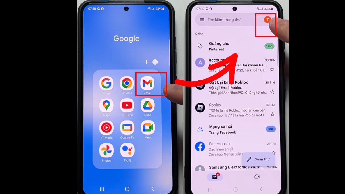 Cách thay đổi địa chỉ Gmail trên iPhone bước 1