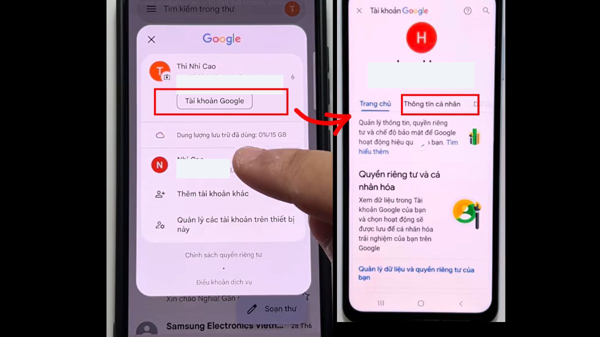 Cách thay đổi địa chỉ Gmail trên iPhone bước 2