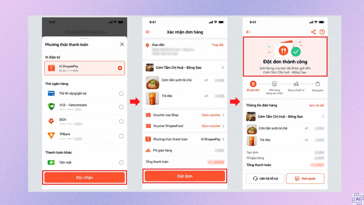 Cách đổi phương thức thanh toán trên Shopee Food bước 4