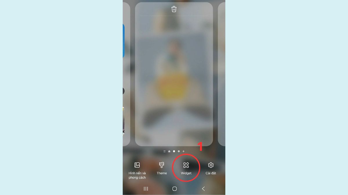 Cách đưa mã QR ngân hàng ra màn hình điện thoại Android bằng Tiện ích bước 1