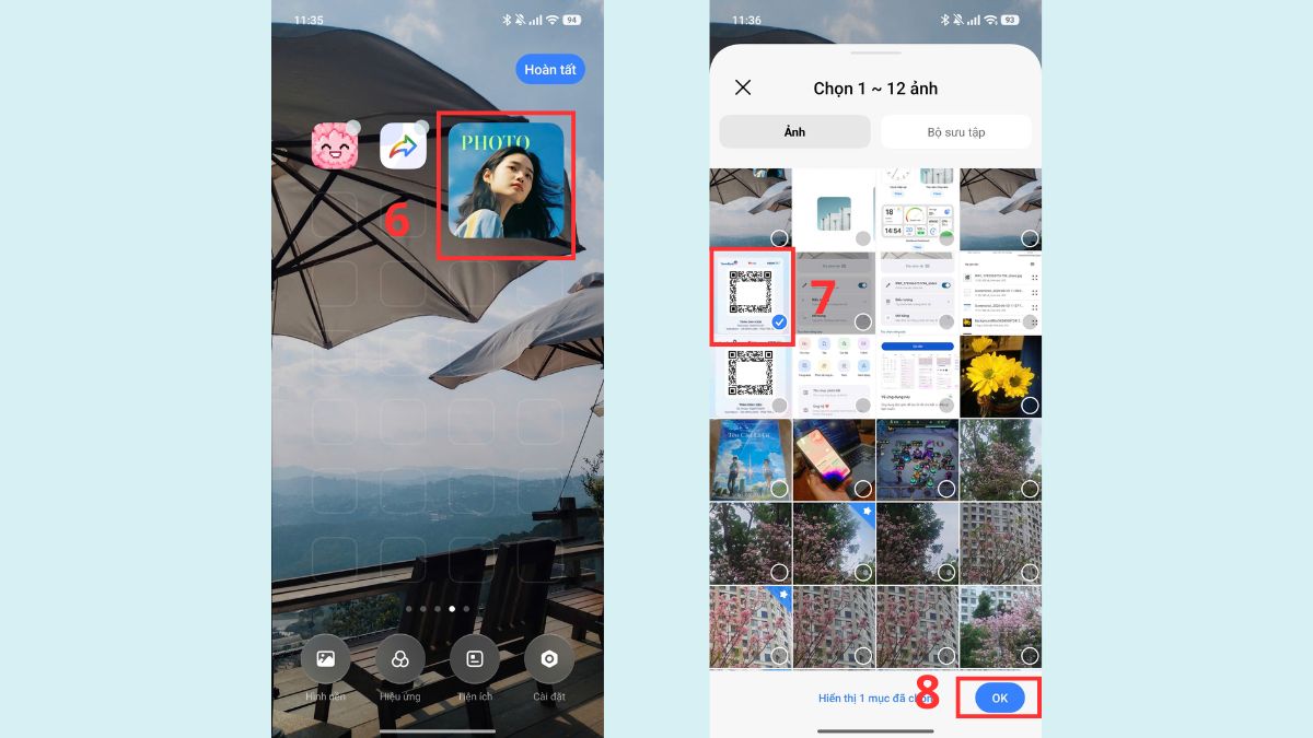 Cách thêm mã QR ra màn hình chính bằng Chụp màn hình bước 3