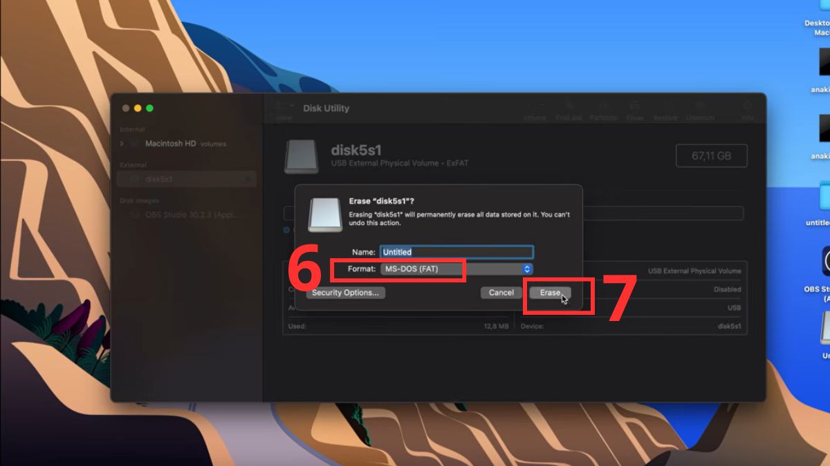 Cách format thẻ nhớ trên MacBook bước 3