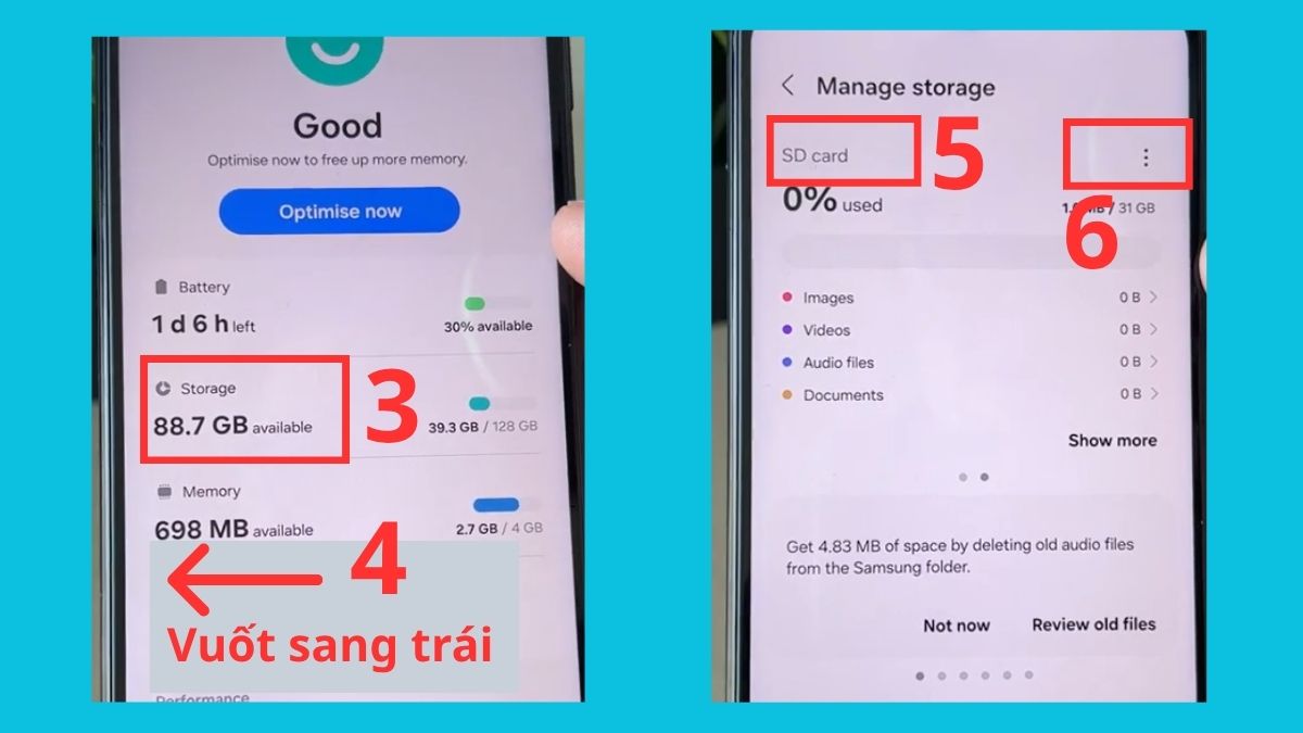 Cách format thẻ nhớ trên điện thoại Android bước 2